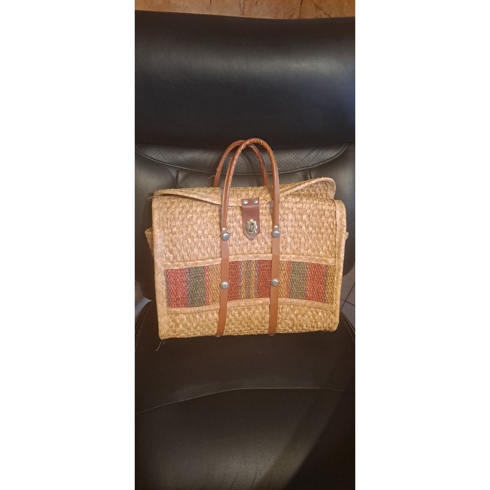 Tote Market Arm Bag Purse Large Woven Colorful Raffia Straw Beach Picnic Boho
